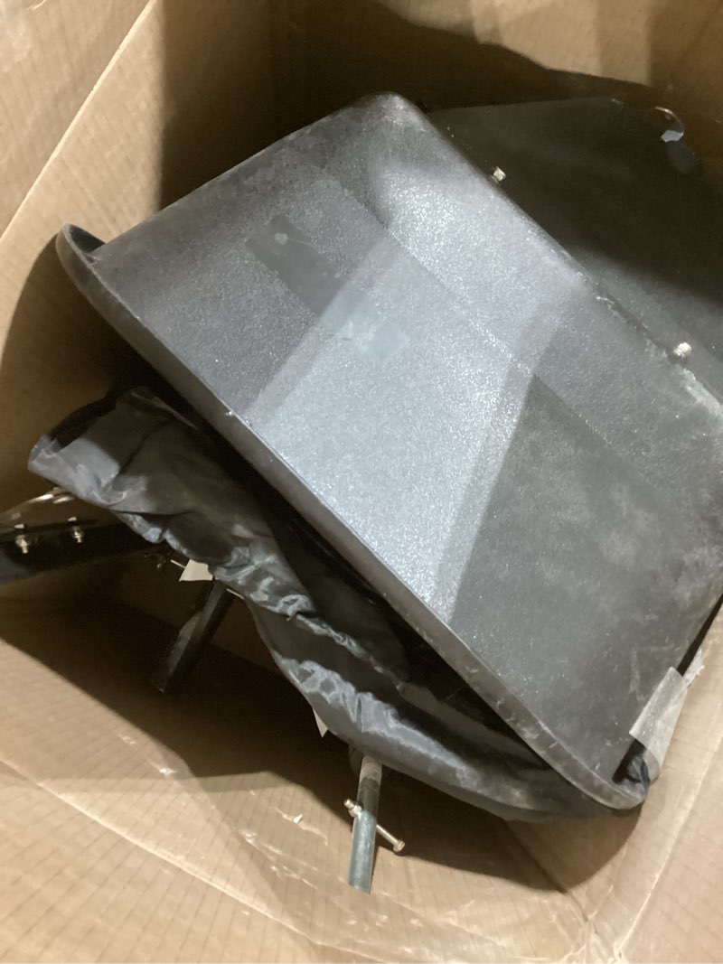 Condition photo showing As Is for VEVOR Broadcast Spreader, 100LBS4Capacity, Walk-Behind Push Spreader, 0-9.8ft Spreading Width, 13 in All Terrain Pneumatic Tires, Lawn Spreaders with Hopper Grate, for Seed, Fertilizer, Salt, Ice Melt