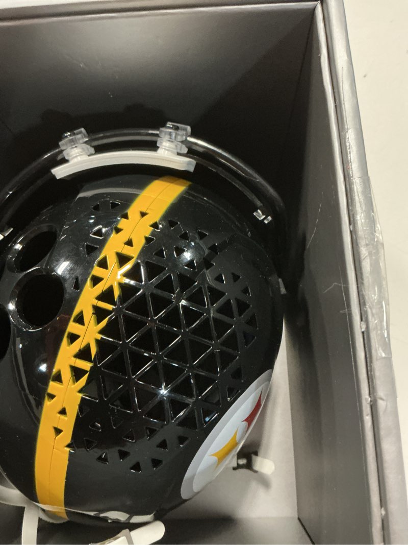 Condition photo showing Good Condition for all-new limited edition, officially licensed nfl pittsburgh steelers helmet stand for amazon echo dot (4th & 5th generations). device sold separately.