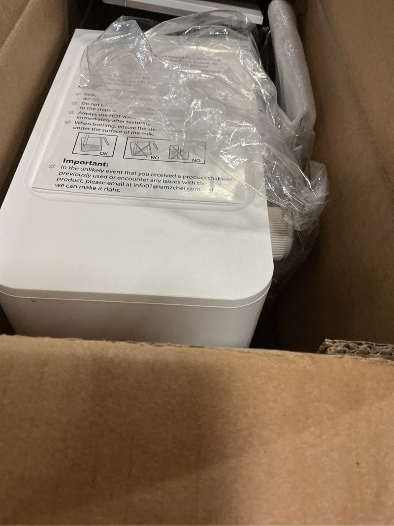 Condition photo showing As Is for amzchef espresso machine 20 bar, compact espresso maker with steam milk frother, coffee maker with 50oz removable water tank for home, coffee machine for cappuccino, latte, americano, 1350w 50 oz