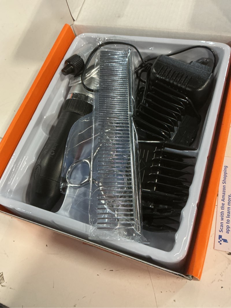 Condition photo showing As Is for oneisall dog shaver clippers low noise rechargeable cordless electric quiet hair clippers set for dogs cats pets red