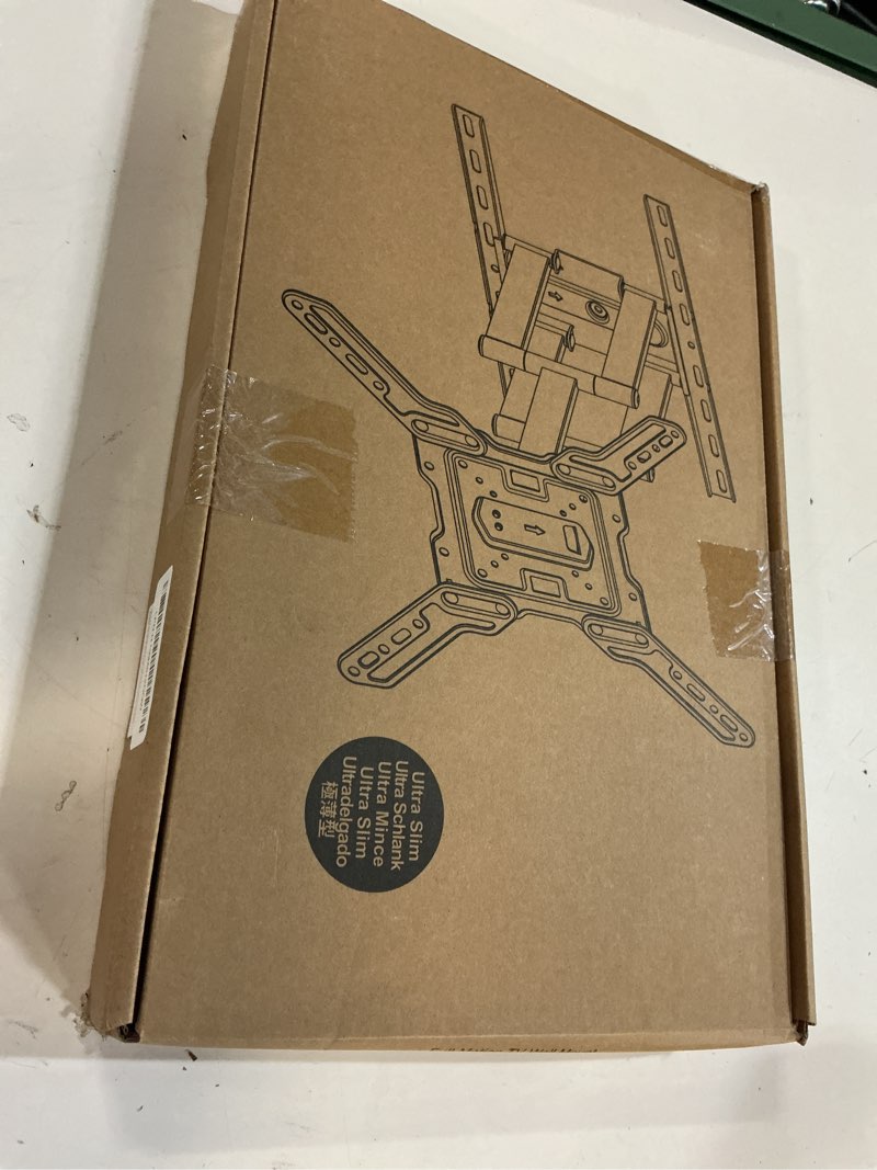 Condition photo showing New/Like New for mountup ultra slim full motion tv wall mount, 1.3" thin low profile tv bracket for 26-60" led oled qled tvs,smooth swivel tilt extension,max vesa 400x400mm,up to 88lbs,fits single 12" 16" studs,mu0062 ultra slim tv mount