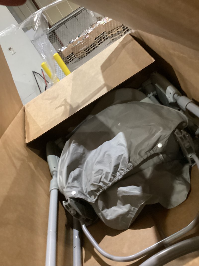 Condition photo showing As Is for Graco Slim Spaces Compact Baby Swing, Space Saving Portable Bay Swing with Height Adjustable Legs & Soft Toys, Reign