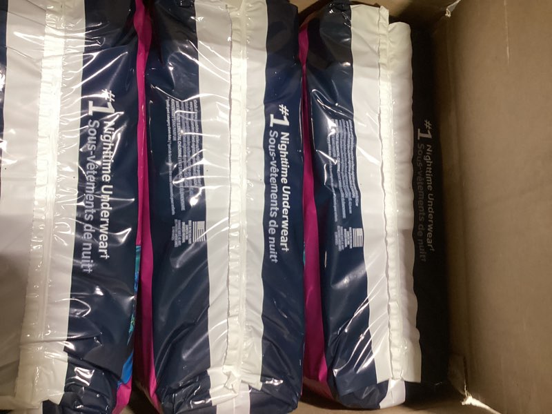 Condition photo showing New/Like New for goodnites girls' bedwetting underwear, size s/m (43-68 lbs), 99 ct (3 packs of 33), packaging may vary small/medium 99