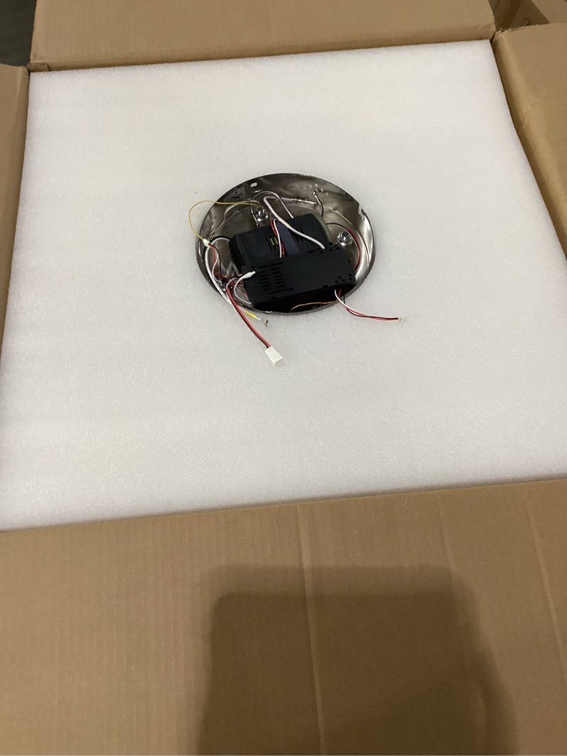 Condition photo showing New/Like New for 22" Ceiling Fan with Light and Remote, Stepless Color and Brightness Adjustable Crystal LED Fan Light, 6 Speeds Reversible Wind, Timer Fandelier for Bedroom, Living Roon, Dining Room-Chrome