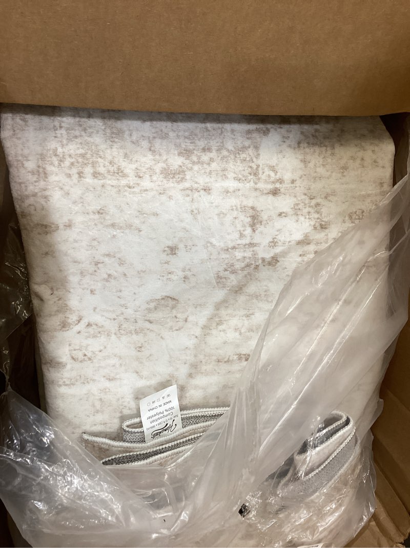 Condition photo showing Good Condition for homemate washable rug 10x12 area rugs - vintage faux wool rugs for living room bedroom dining room - non slip foldable carpet indoor area rug for home decor?10'x12', beige beige 10x12 ft