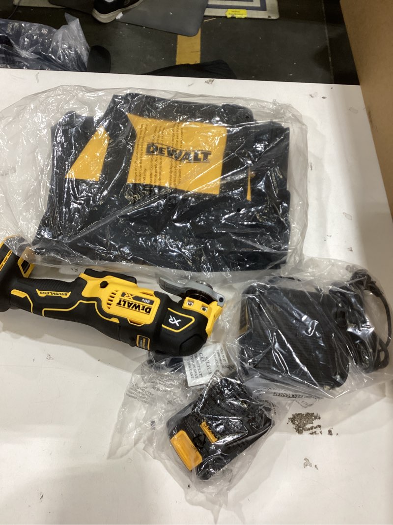 Condition photo showing Good Condition for DEWALT 20V MAX XR Oscillating Tool Kit with Blades, 3 Speed Cordless Brushless Multitool, Up to 20,000 OPM, LED Light, Battery and Charger Included (DCS356C1)