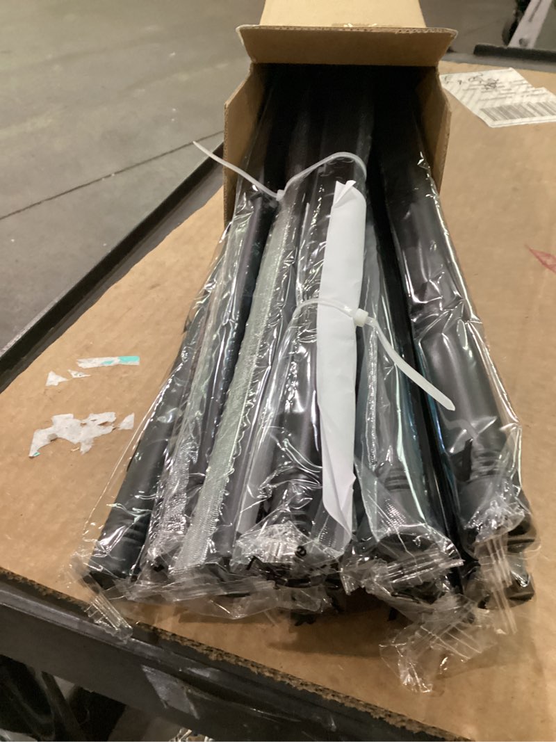 Condition photo showing Good Condition for zeerobee curtain rods for windows 32 to 168, 1 inch black heavy duty rods | adjustable drapery rods, modern indoor/outdoor curtain pole for bedroom, living room, patio, farmhouse, 32"-168"