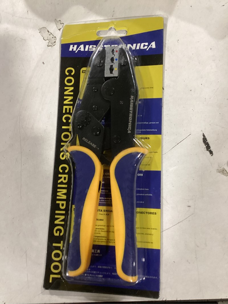 Condition photo showing New/Like New for haisstronica crimping tool for insulated electrical wire connectors-awg 22-10 ratchet crimper tools-racheting wire crimping tools-available for insulated connectors and wire terminal hs-9327 crimping tool for insulated wire connectors