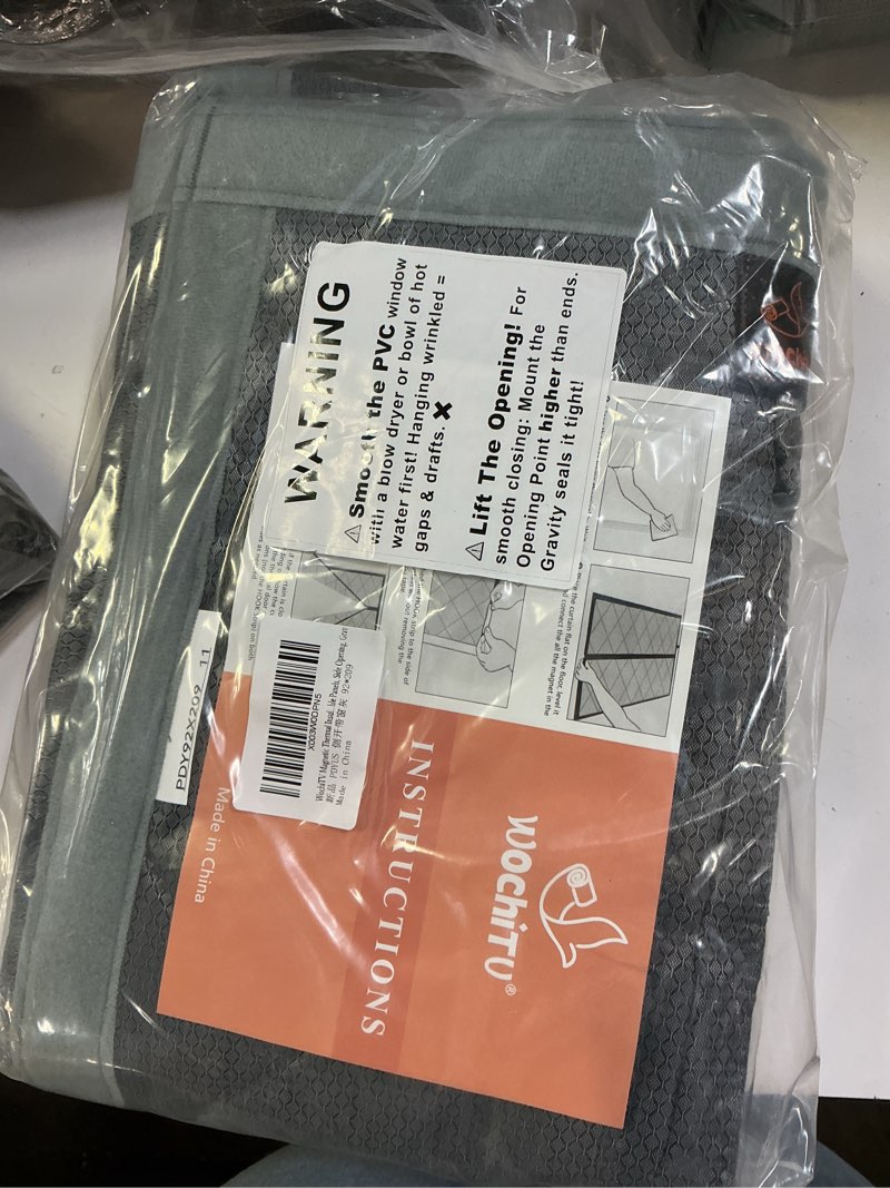 Condition photo showing New/Like New for wochitv magnetic thermal insulated door curtain fits door size 32" x 80", durable waterproof cloth, polyester fiber filling, weatherproof, windproof, reduce noise, visible panels, side opening, gray fits door size 32" x 80" side open-gray-v