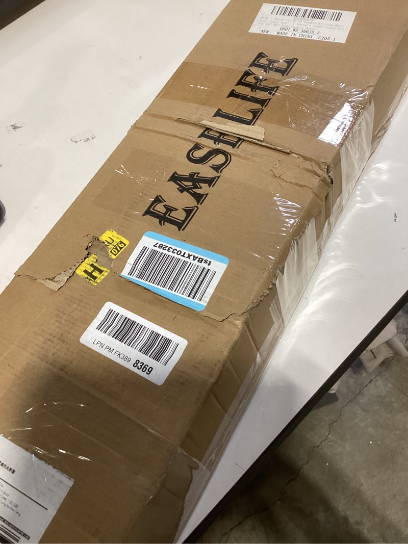 Condition photo showing New/Like New for EaseLife 12 FT Double Sliding Barn Door Track and Handle Hardware Kit,Basic J Pulley,Slide Smoothly Quietly,Easy Install (12FT Track Kit for 33"~36" Wide Double Door) 12FT-Double Door Kit