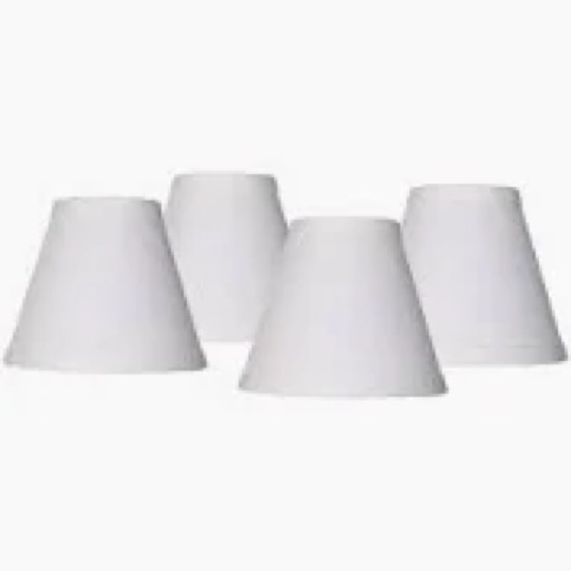 Aspen Creative 32722-5A, Empire Clip-On Chandelier Lamp Shade, White, 3" Top x 4" Bottom x 4" Slant 