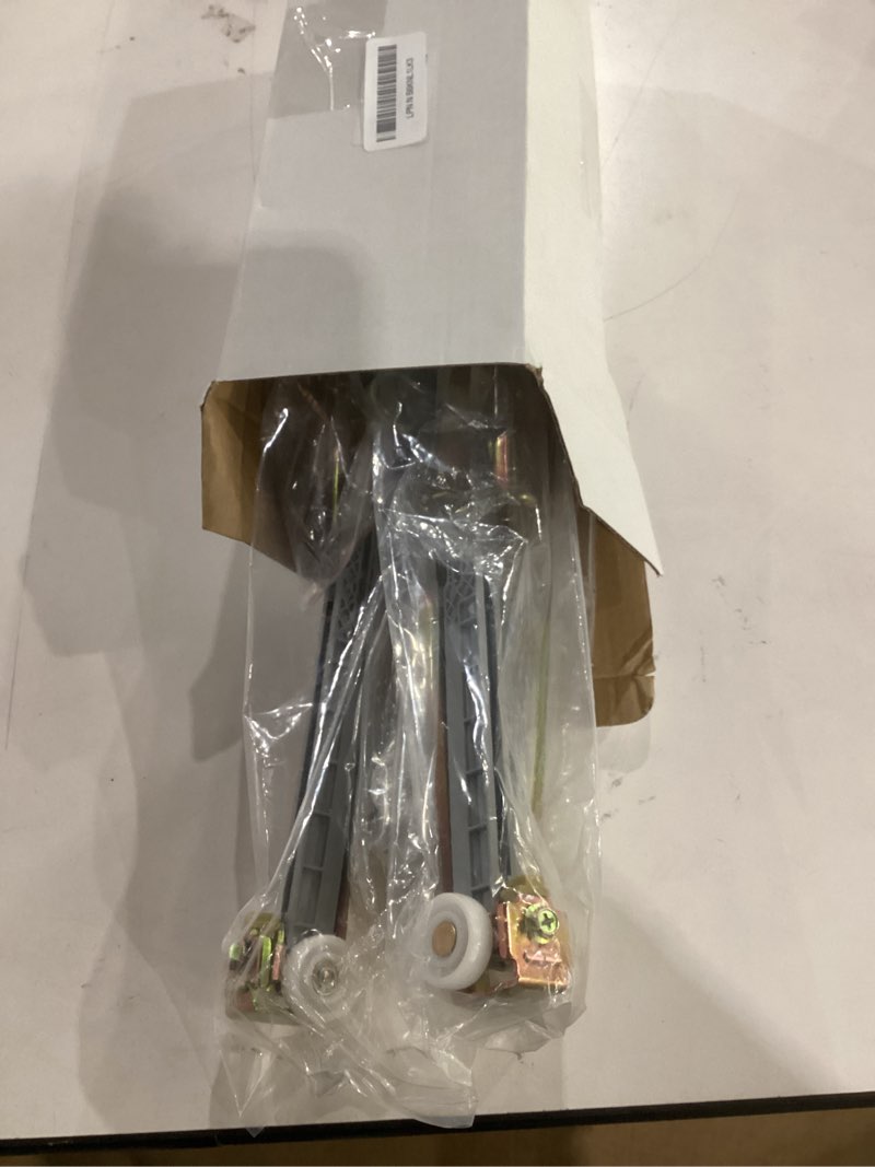 Condition photo showing New/Like New for 4 pack bypass door soft close/open hangers fit johnson part #1062 replacement kit, 1" nylon ball bearing, 1-1/4" c.t.c, min. 1" thick doors, 165lbs capacity, bi-direction