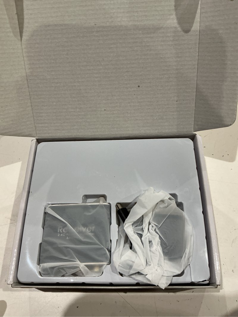 Condition photo showing As Is for tendak 2.4ghz wireless audio transmitter receiver, 160 ft long range low latency wireless audio adapter with volume control for subwoofer/powered speaker/soundbar, rca or 3.5mm jack input/output