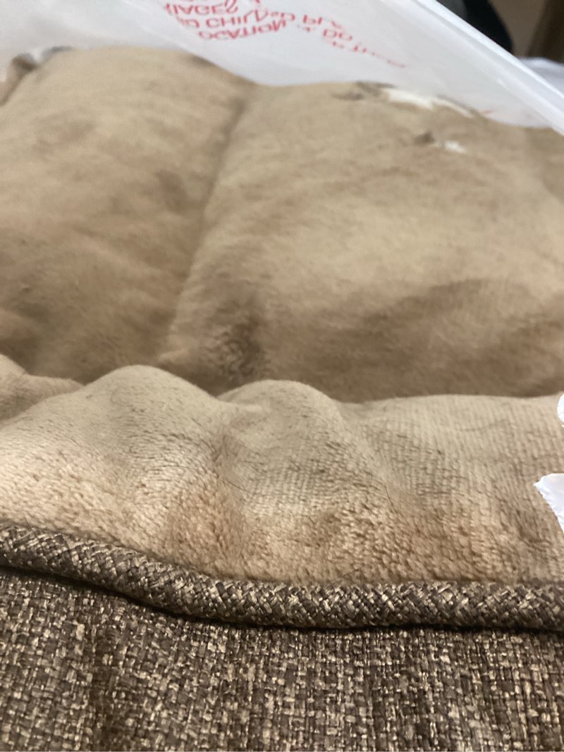 Condition photo showing Good Condition for orthopedic dog bed for large dogs - extra thick supportive dog couch bed, pet beds sofa with waterproof washable cover & non-slip bottom, brown, 38x28 inch brown 38"l x 28"w x 9"h