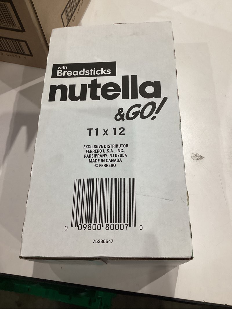 Condition photo showing New/Like New for Nutella & GO! Chocolate Hazelnut Spread with Cocoa + Breadsticks, 12 Snack Packs, 1.8 oz Each Other 1.8 Ounce (Pack of 12)