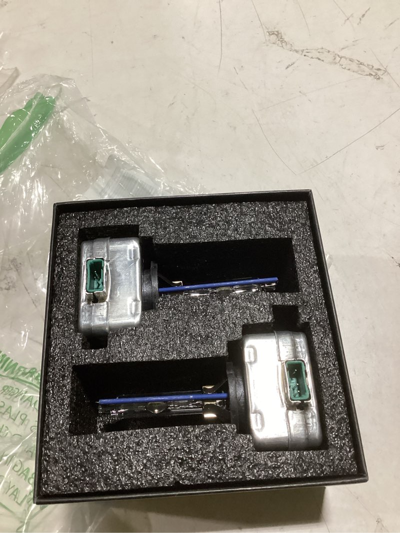 Condition photo showing As Is for dmex d3s hid headlight bulbs xenon 35w replacement 66340 42403 42302 - pack of 2, 6000k cool white (not fit halogen headlamp) 6000k cool white d3s