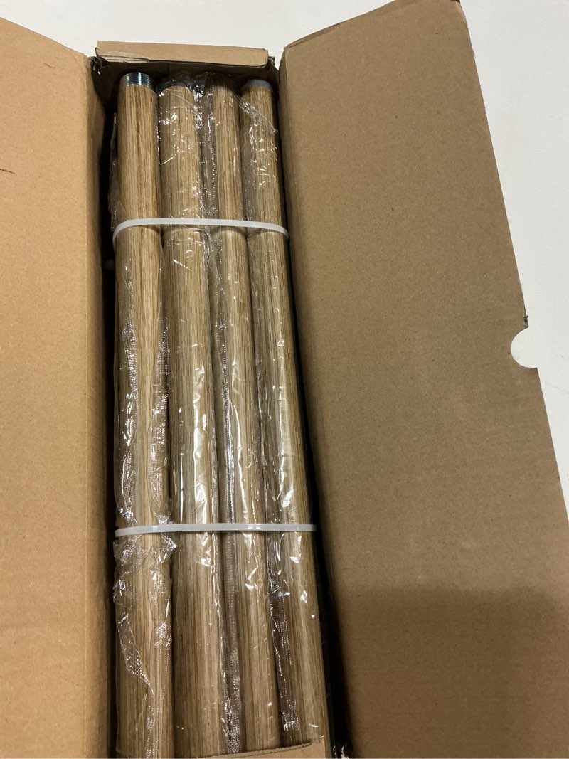 Condition photo showing New/Like New for qdwis boho wood curtain rods for windows 48 to 84 inch,1" adjustable heavy duty window curtain rod with imitation wood grain finials,rustic decorative drapery rods set,size:36-88'',weathered wood 36'' - 88'' (1 pack) weathered wood