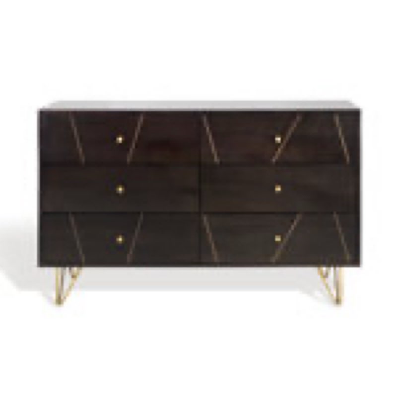 danne 6 drawer 45.3'' w solid wood double dresser
