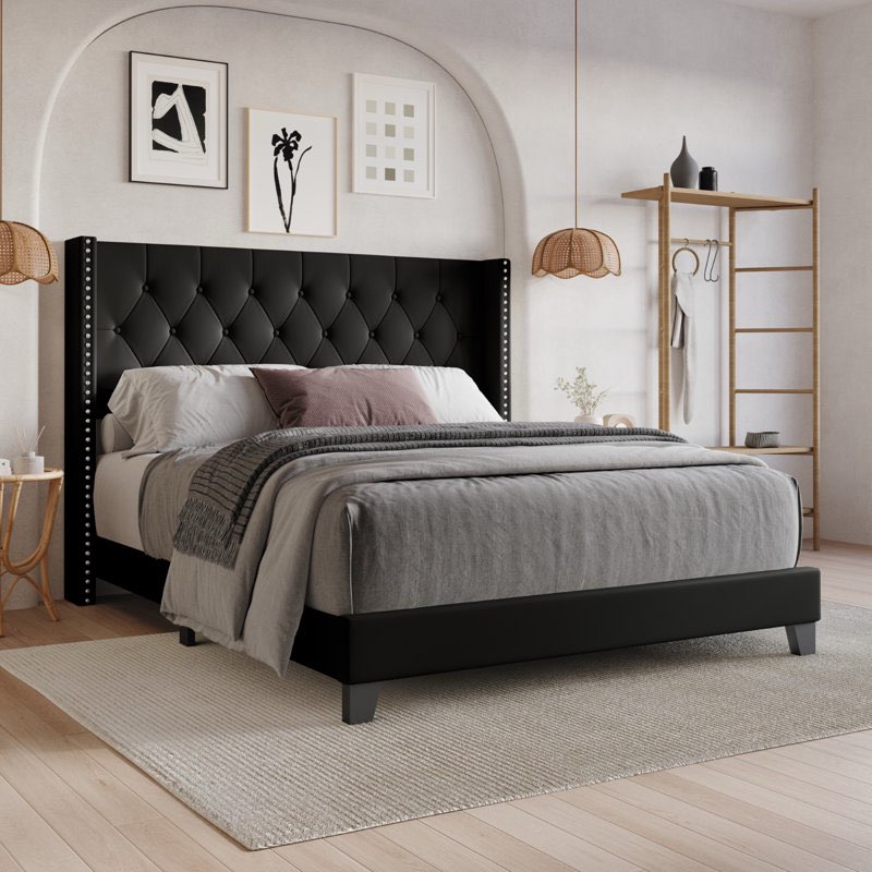 Product similar and incomplete, Aireanna Vegan Leather Wingback Bed