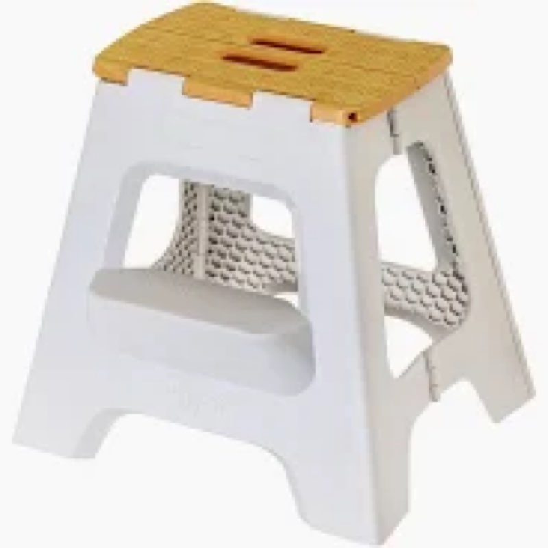 vigar compact step stool foldable, 16-inch two-step stools for adults up to 330 pound, lightweight s