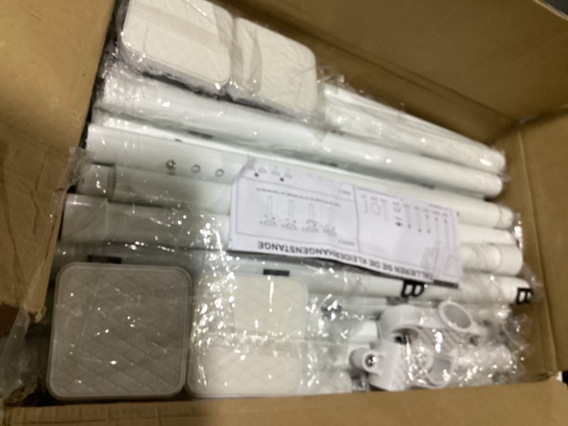 Condition photo showing Good Condition for bonpally room divider curtain rod for wide space room separation, 28-171inch(w) 4-10ft(h) adjustable no drilling tension curtain rods, heavy duty temporary privacy wall divider, white white 28-171 inch