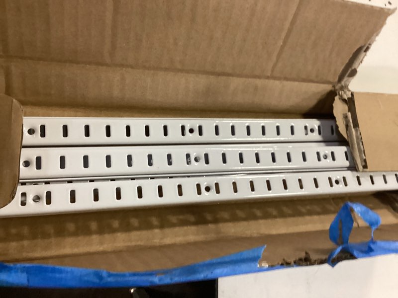 Condition photo showing Good Condition for Adjustable Shelf Bracket 40 Inch 8 Pack Shelf White Pilaster Strips Shelf Rail Shelf Track Adjustable Wall Shelves Shelf Standards and Supports for Cabinet Closet Organization