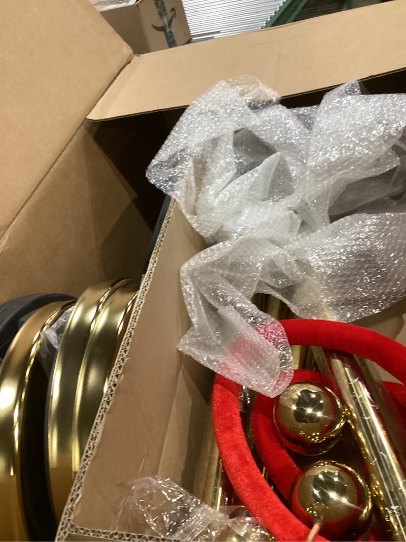 Condition photo showing Good Condition for 4pack stanchions and velvet ropes, 5 ft red velvet rope and poles, red carpet ropes and poles set, gold stainless steel stanchion posts red carpet runner poles for party supplies 4 pack gold color