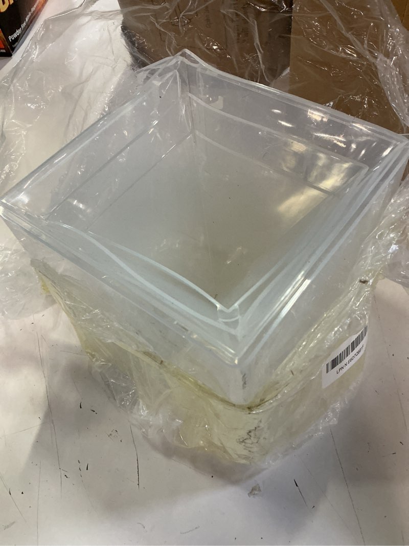 Condition photo showing As Is for prasacco 3 pcs super large clear silicone pyramid molds -4.7'' 6'' 7.5'' inner pyramid resin mold + 1 plastic frame reusable silicone pyramids molds for epoxy resin diy