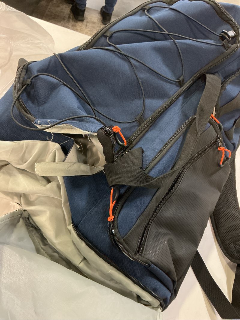 Condition photo showing As Is for searock 45l gym bag for men, 3-in-1 duffle bag backpack for travel, sports duffel bags for gym workout, weekender overnight bag with shoe compartment, wet pocket, navy blue