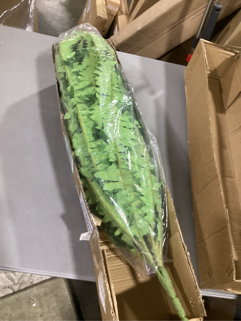 Condition photo showing New/Like New for ** similar to** der rose 49 inch 96 leaves fake ferns large, uv resistant artificial plants outdoors faux boston fern plants for porch home patio hanging decor 49''-1pcs-96leaves