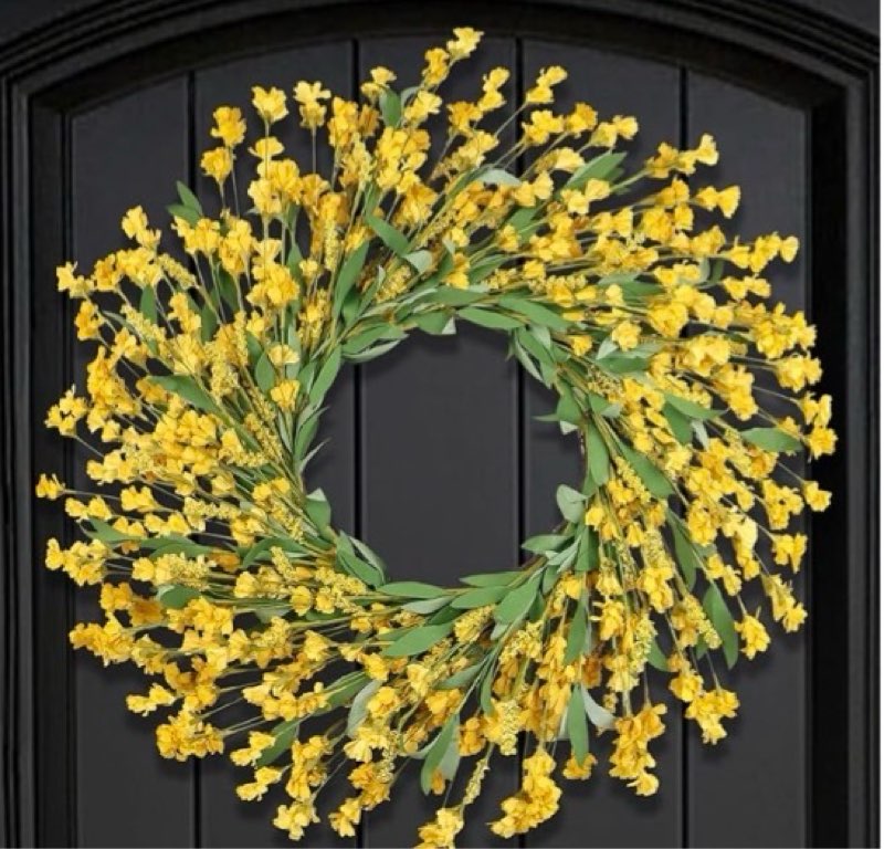 Artgar Spring Wreaths for Front Door - 26 Inch Spring Summer Front Door Wreath, Artificial Paper Flower Wreath for Indoor Outdoor Home Door Wall Window Wedding Background Decor (Red&Orange&Purple)