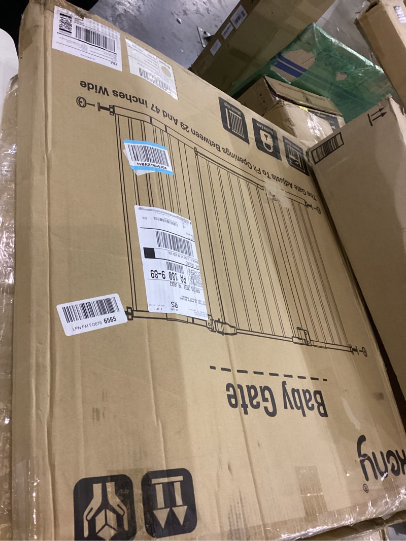 keny Extra Wide Baby Gate - 29" to 47.3" Auto Close Safety Gate, Pressure Mounted, No Drilling, Brow