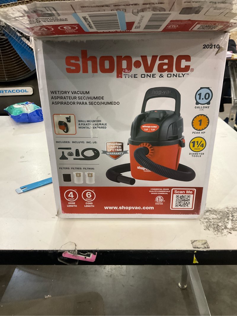 Condition photo showing As Is for Shop-Vac 2021000 1 Gallon 1 Peak Wet/Dry Vac, Portable Compact Micro Vacuum with Collapsible Handle 
