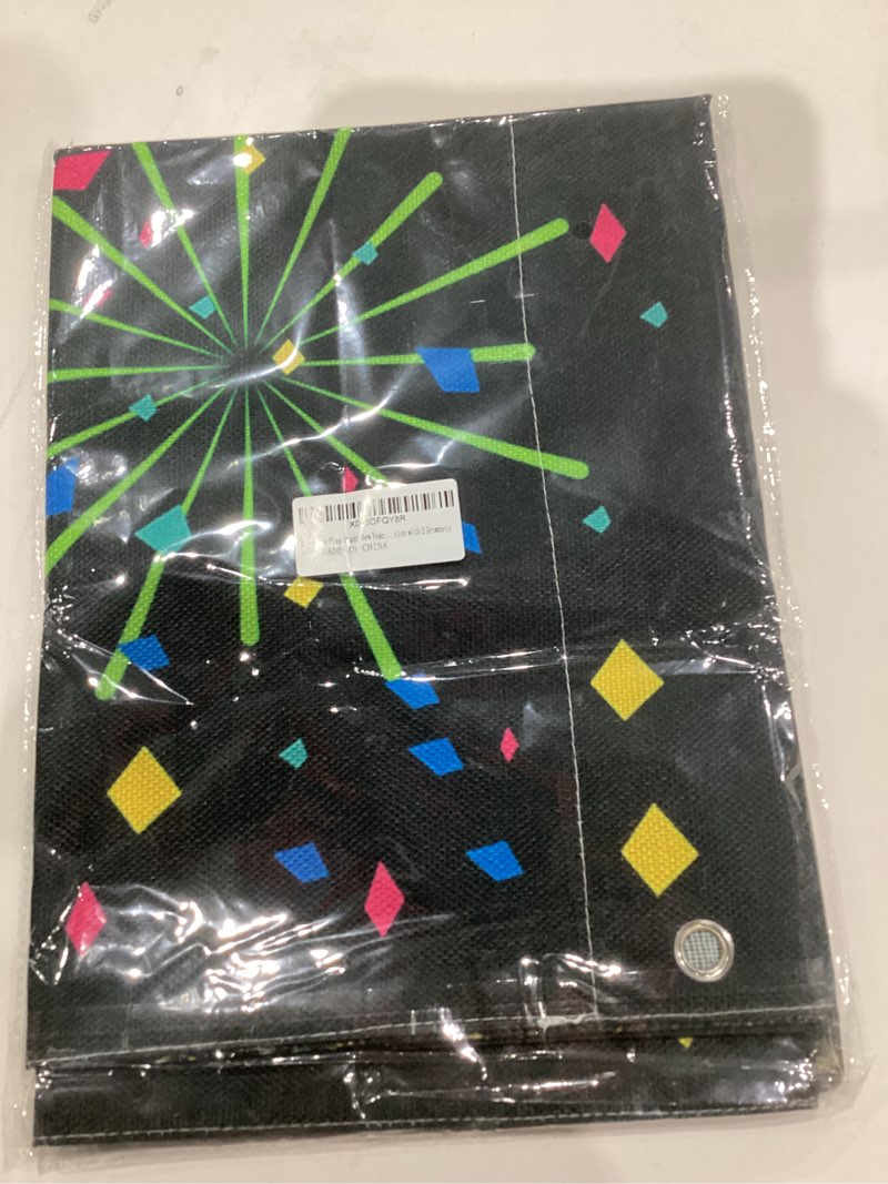 Condition photo showing New/Like New for New Years Flag,Happy New Year Garden Flag 28 x 40 Inch Fireworks Wine Glass Clock Happy House Flag for Greettings or Decoration