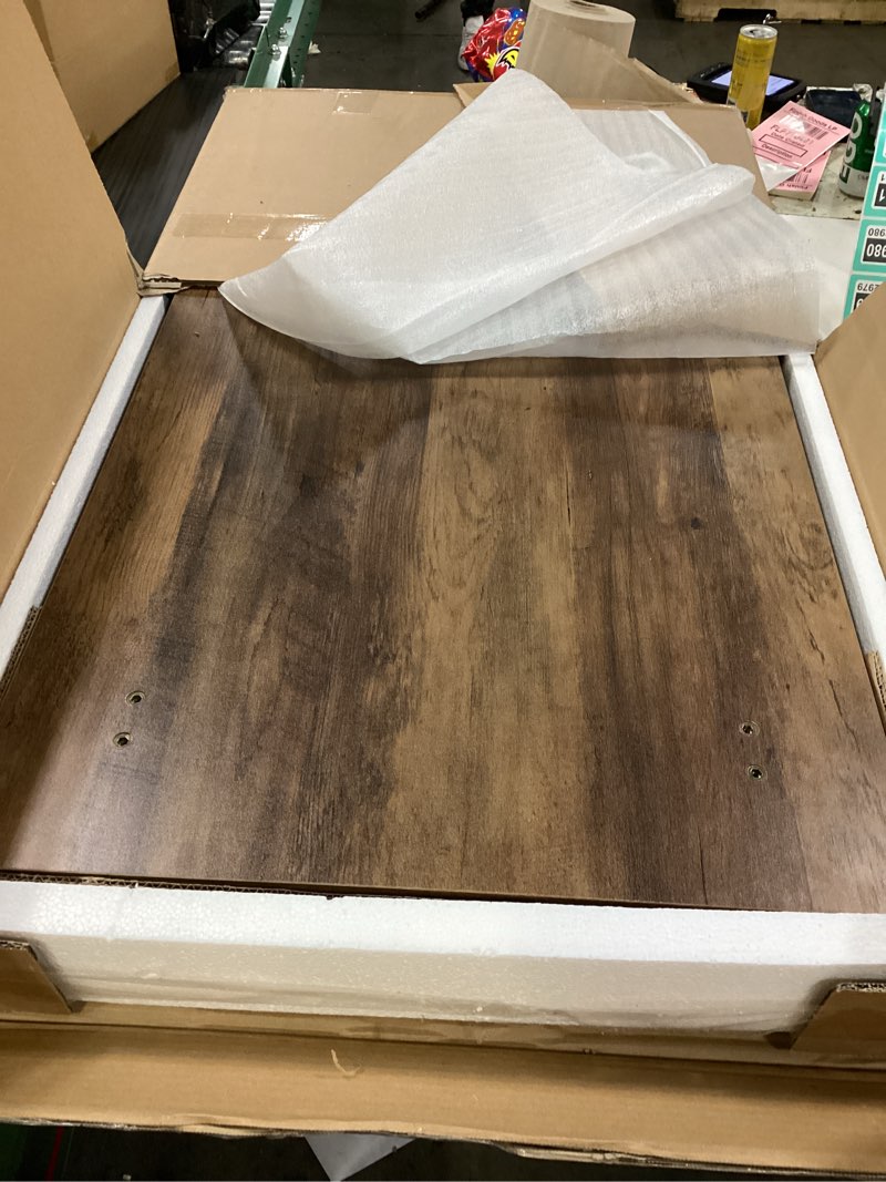 Condition photo showing New/Like New for IBF Farmhouse Coffee Table, Modern Simple Wood Coffee Tables for Living Room, Industrial Minimalist Rectangle Center Table, Wood and Metal Tea Coffee Table for Home Office Bedroom, Rustic Oak, 39 in Rustic Oak 39 inch