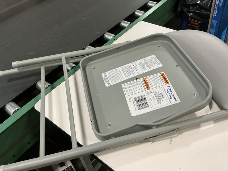 Condition photo showing As Is for Cosco Metal Folding Chair