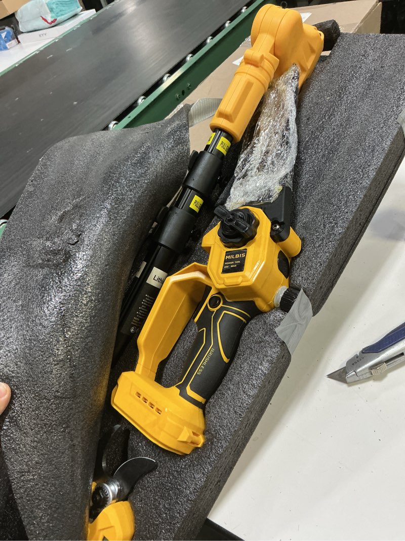 Condition photo showing Good Condition for 4-in-1 cordless pole saw & electric pruning shears for dewalt 20v battery, 8 inch brushless mini chainsaw with extension pole, 15 ft reach, auto oiling, for tree trimmer branch cutter(no battery)
