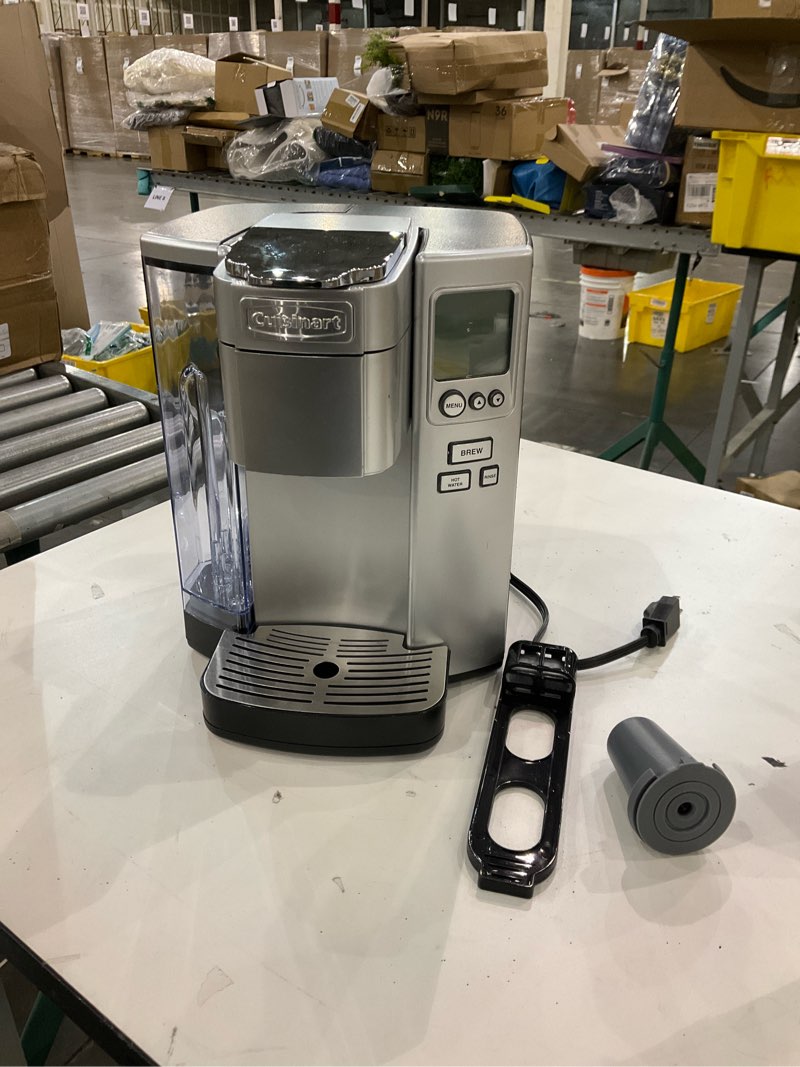 Condition photo showing As Is for Cuisinart Coffee Maker, Single Serve 72-Ounce Reservoir Coffee Machine, Programmable Brewing & Hot Water Dispenser, Stainless Steel, SS-10P1,Silver