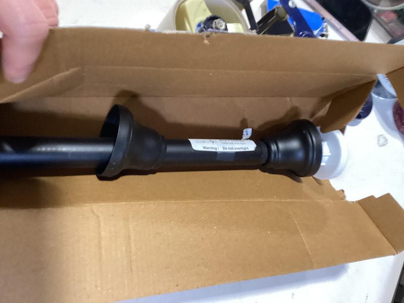 Condition photo showing Good Condition for allen + roth 42-in to 72-in black matte tension single straight adjustable shower curtain rod