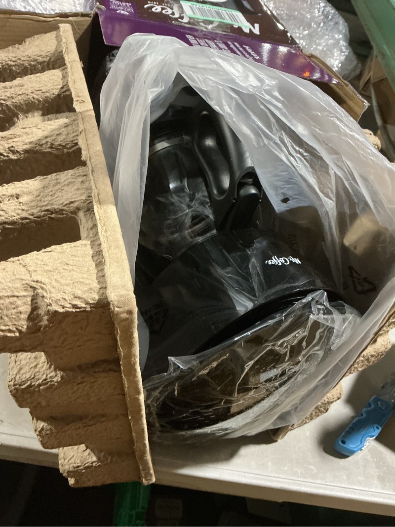 Condition photo showing Good Condition for mr. coffee black coffee maker, 12 cups, with auto pause and glass carafe, perfect for home and office use