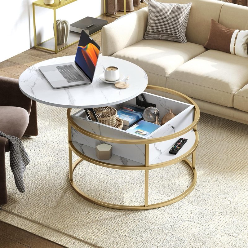 yitahome round lift top coffee table