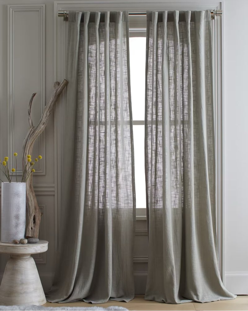 quince cotton sheer curtain set of 1  48”x84 “ 
