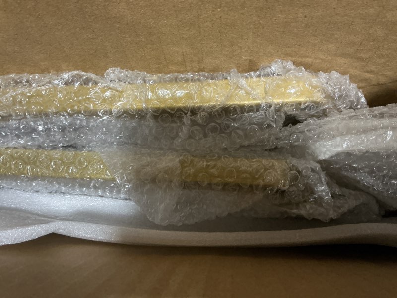 Condition photo showing Good Condition for Urban Deco Cylinder Stands for Party, Set of 3 Gold Metal Hexagon Cake Pedestal Stand with Marbled Countertop, Flower Plant Pedestal Stands for Display Parties Wedding Birthday Decor, 3PCS, Gold