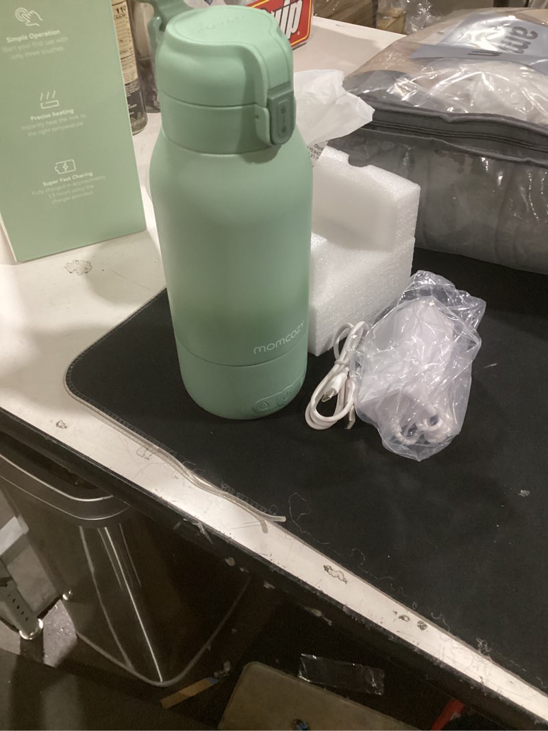 Condition photo showing Good Condition for momcozy portable bottle warmer for travel – dual heating modes for breast milk & water, portable milk warmer with fast heating & long battery life, 17 ounces large capacity to meet your all-day needs gradual change of green
