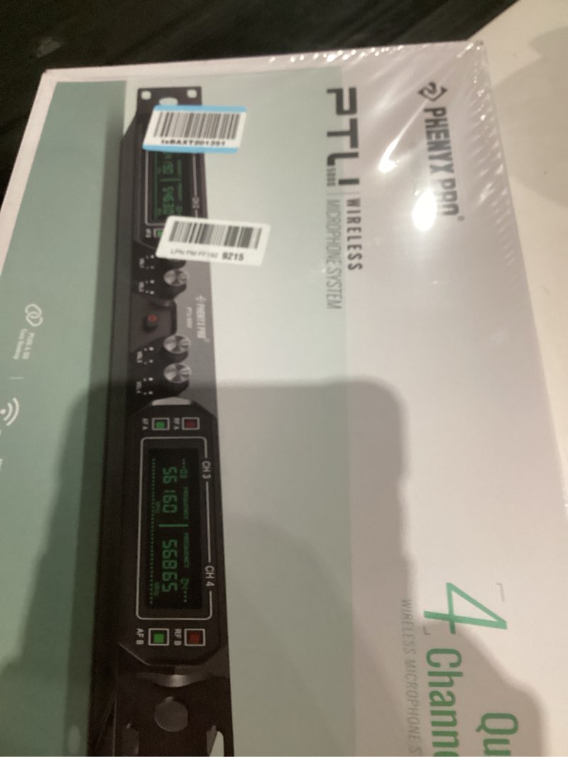Condition photo showing Good Condition for Phenyx Pro Wireless Microphone System, 4-Channel UHF Wireless Mic Set with Handheld/Bodypack/Headset/Lapel Mics, Fixed Frequency Metal Cordless Microphone for Church,Singing,DJ(PTU-5000-2H2B)