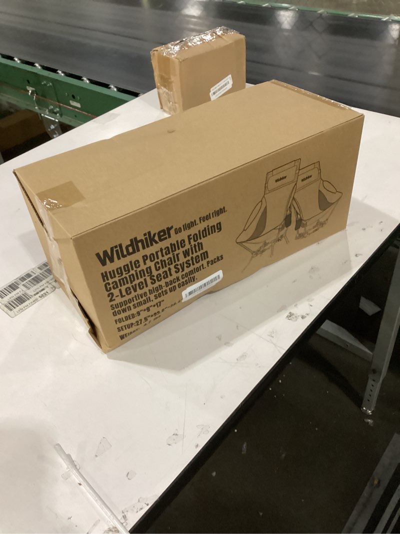 Condition photo showing New/Like New for Wildhiker Compact High Back Camping Chair - Foldable with Dual Sitting Modes, Pillow, Arm Pads and S