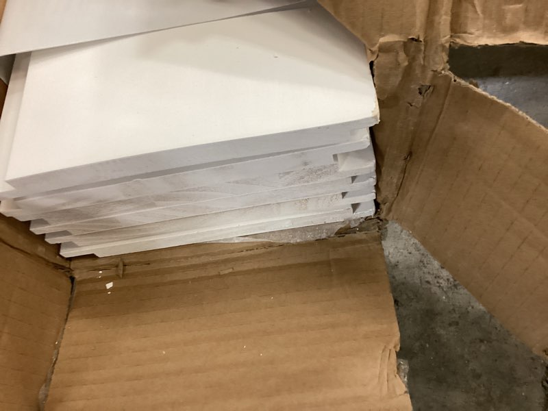 Condition photo showing As Is for Kimberly Bay 9/16 Inch x 7-1/4 Inch x 7 ft. Primed Wood Nickel Gap Ship Lap Board (6-Pieces Per Box)