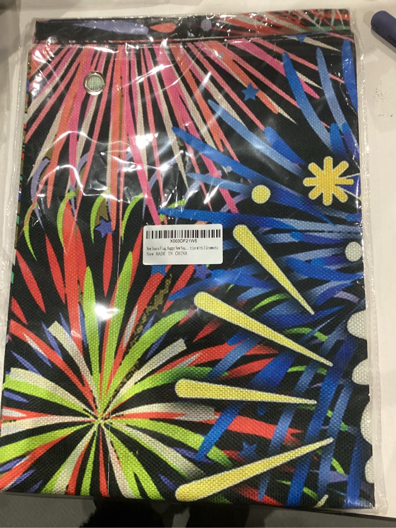 Condition photo showing New/Like New for New Years Flag,Happy New Year Garden Flag 28 x 40 Inch Happy New Year House Flag for Greettings or Decoration