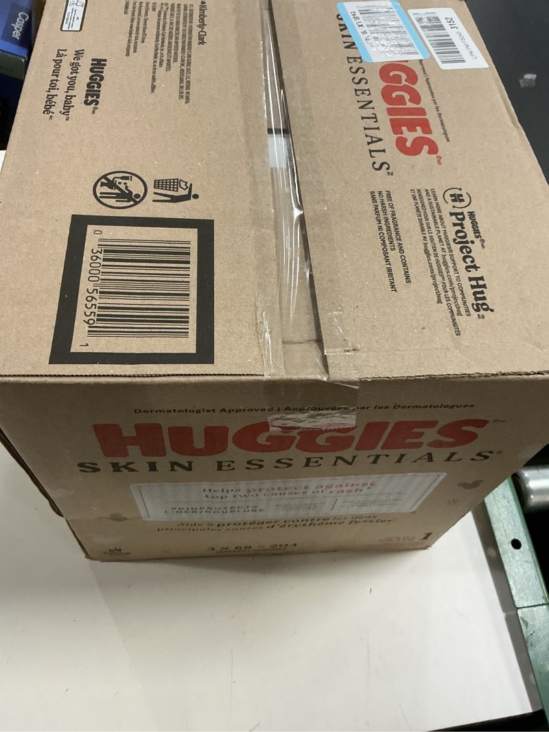 Condition photo showing New/Like New for huggies skin essentials disposable diapers - econ+ pack - size 1 - 204ct