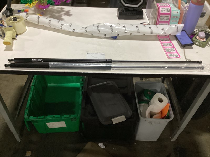 Condition photo showing As Is for iaqwe 42 inch 250lb/1112n gas struts lift support for tonneau cover window basement floor door duty lid truck bed outdoor bench cabinet hatch camper toolbox lid spring shock 2 pcs 42 in 250 lb